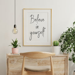 6pcs Artistic Handwriting Font Canvas Wall Art Inspirational Sentence Poster