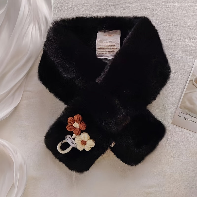 Plush Rabbit Fur Neck Scarf for Women
