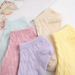 5 Pairs Kids Short Socks, Breathable & Comfortable Students Socks for Summer