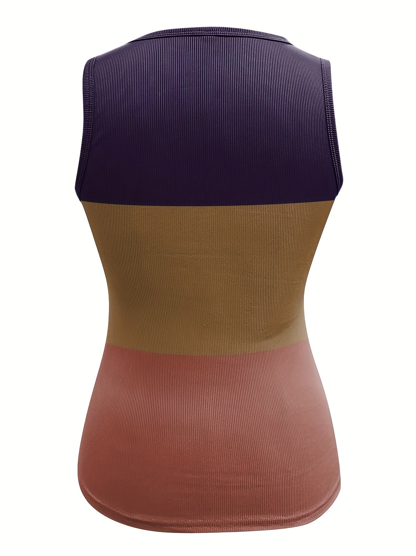 Scoop Neck Sleeveless Tank Top Casual Block Button Front