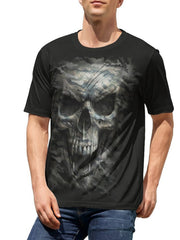 Skull Print Men's Graphic Crew Neck Active T shirt