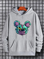 Comic Bear Print Hoodie for Men