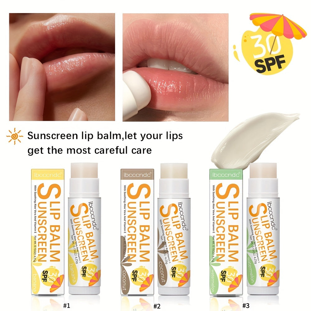 SPF 30 Lip Balm Pre Makeup Base Watermelon Banana Coconut Flavours