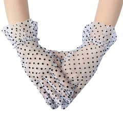 Lace Polka Dot Gloves Thin Short Classic Decorative Gloves For Women