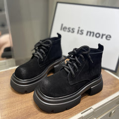 Women's Chunky Motorcycle Boots Lace Up Outdoor Shoes