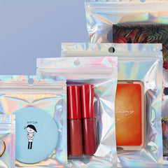 100pcs Holographic Rainbow Self-sealing Bags
