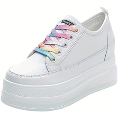 Women's Platform Skate Shoes Height Increasing Low Top Sneakers