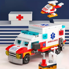 City Ambulance Building Blocks 6in 1 DIY Car Assembly Toy
