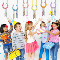 16pcs Kids DIY Wind Chime Kit w/ Stickers Horseshoe Art Crafts Boys Girls Gift