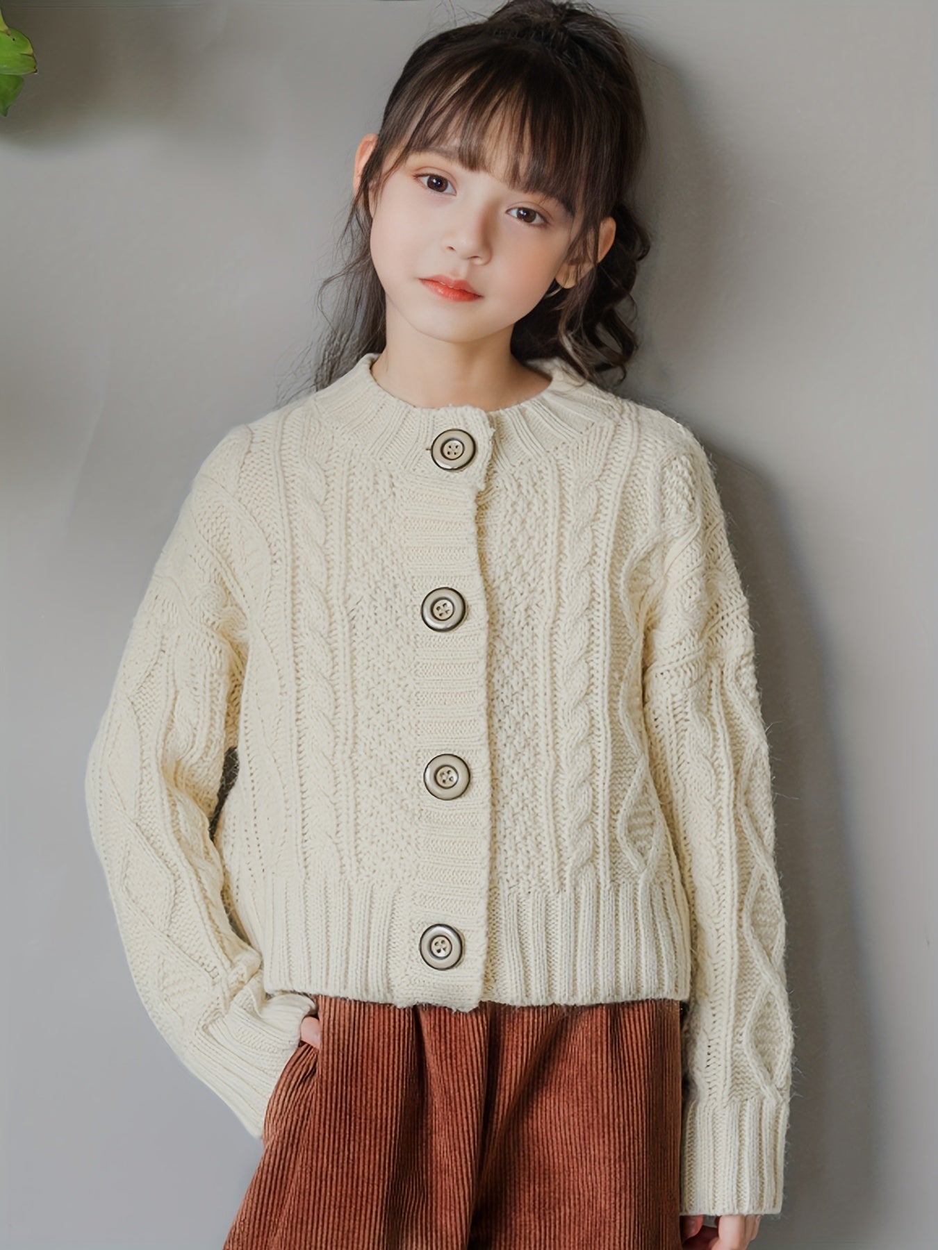 Girls Button Front Knitwear for Fall Winter Christmas Gift