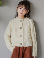 Girls Button Front Knitwear for Fall Winter Christmas Gift
