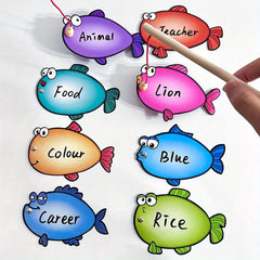 Magnetic Fishing Game Dry Erasable Fish Cards - DIY Sight Words Dolch T