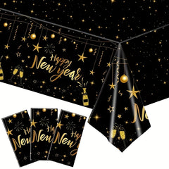Happy Year Tablecloth Waterproof Party Table Decor