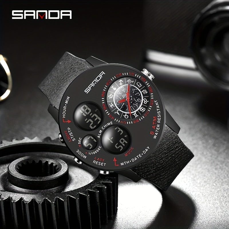 SANDA Large Dial Boy's Watch Waterproof Sports Watch