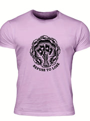 Men's Letter Print T shirt, Casual Tee for Summer