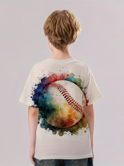Kids Colorful Baseball 3D Print T-Shirt for Boys