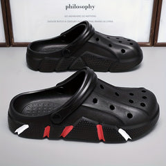 Men's Comfortable Platform Clogs Hollow Out Non Slip Garden Shoes