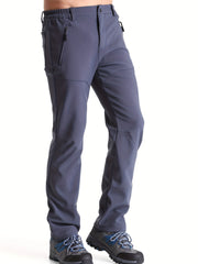Men's Stretch Thermal Pants with Zipper Pocket for Winter Outdoor Activities