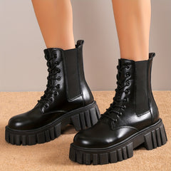Women's Lace-Up Platform Ankle Boots