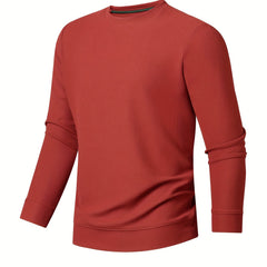 Men's Solid Crew Neck Sweatshirt Pullover for Spring Fall