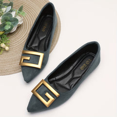 Women's Metallic Ballet Flats Pointed Toe Soft Sole Shoes