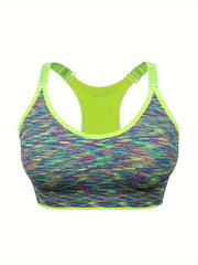 Colorblock Sports Bra Push Up Running Workout Lingerie
