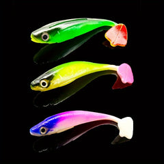 4pcs 3.1in T Tail Fishing Lures Soft Bionic Wobbler Floating Bait 0.16oz 4.5g