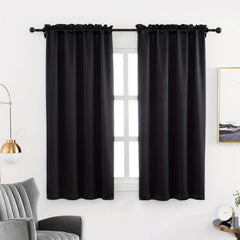 2pcs Blackout Curtains for Bedroom Soft Polyester Fabric with Rod Pocket