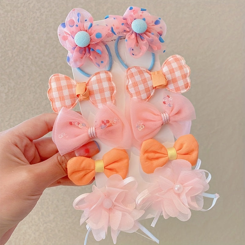 10pcs Flower Bow Hair Clips for Baby Girls