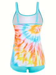 Tie Dye Cami Top & Shorts Bathing Suit Set