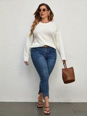 Eyelet Embroidered Long Sleeve Sweater
