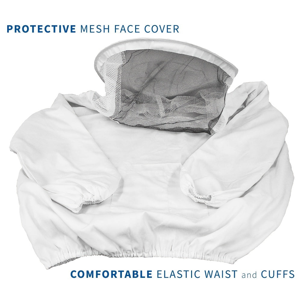Breathable Beekeeping Suit Half Body Smock With Veil Beekeeper Outfit