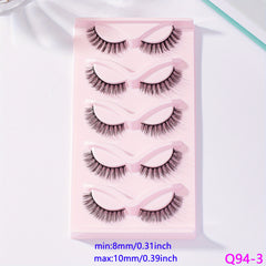 5 Pairs Natural Faux Mink Hair False Eyelashes 3D Lashes Extensions