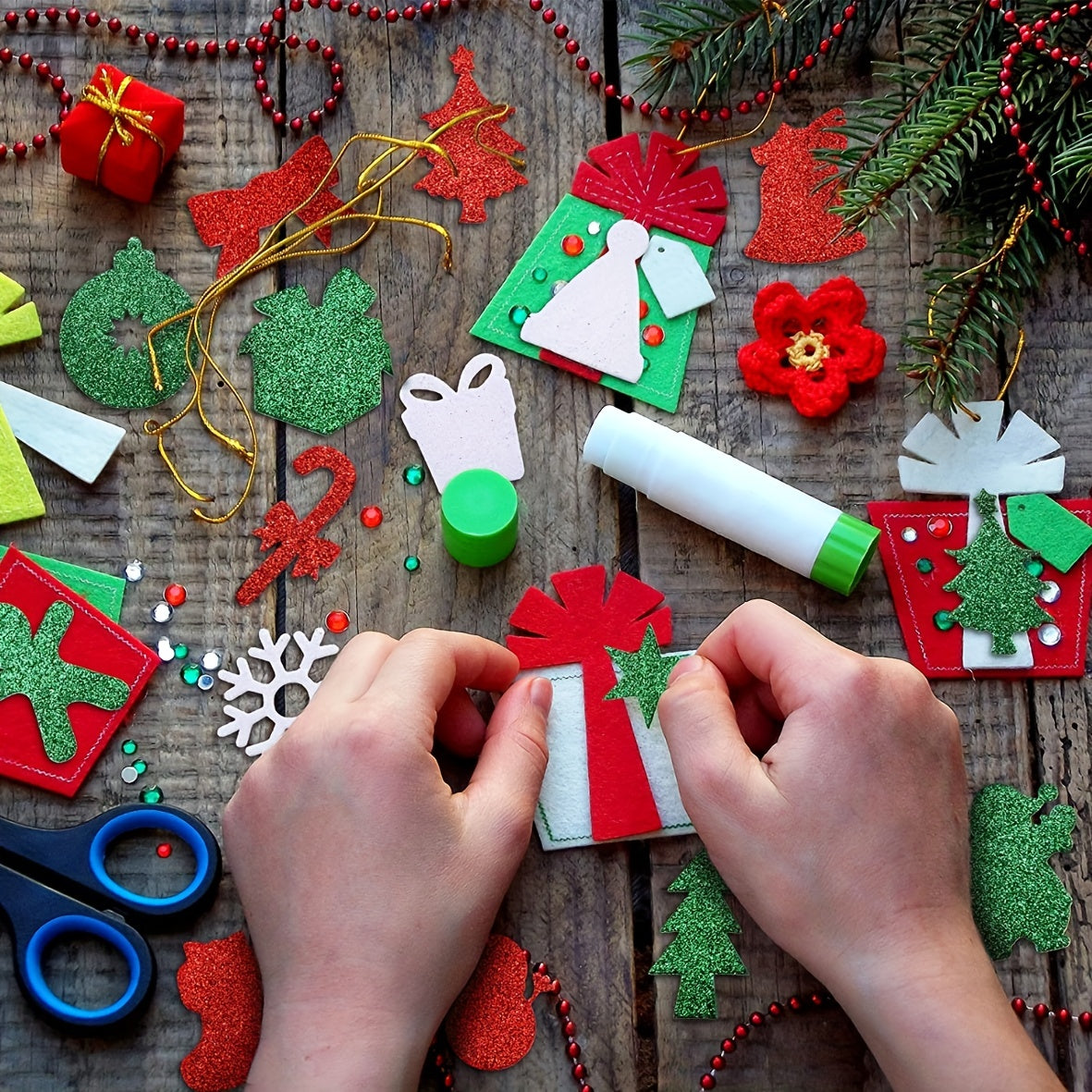 DIY Christmas Stickers 32 Shapes Self Adhesive Children Party Stickers