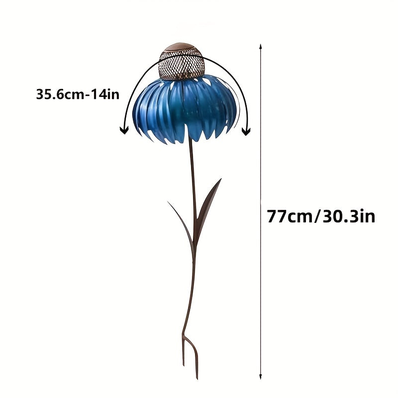 Metal Flower Bird Feeder Stake For Outdoor Garden