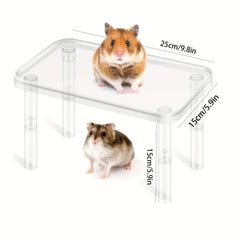 Transparent Hamster Platform Play Stand for Small Pets