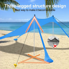 Beach Sun Shade Canopy Tent UPF 50 UV Protection Tent Sun Shelter