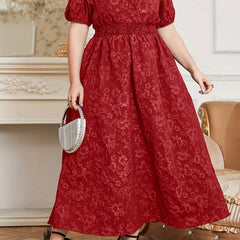 Romantic Kaftan Dress Women's Plus Floral Print Puff Sleeve