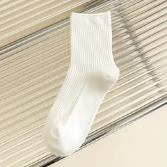 7 Pairs Solid Socks Comfy & Breathable Women's Stockings