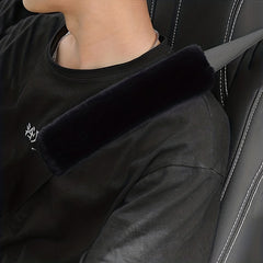 2pcs Fluffy Seat Belt Cover for Car