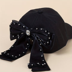 Big Ribbon Bowknot Baseball Cap Solid Y2K Dad Hats Adjustable