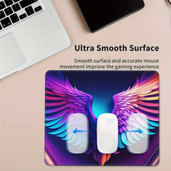 Square Sewn Edge Mouse Pad Eagle Wings Pattern Office Home Gaming Desktop Laptop
