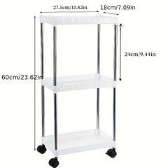 3 Tier Rolling Cart Slim Storage Cart With Wheels