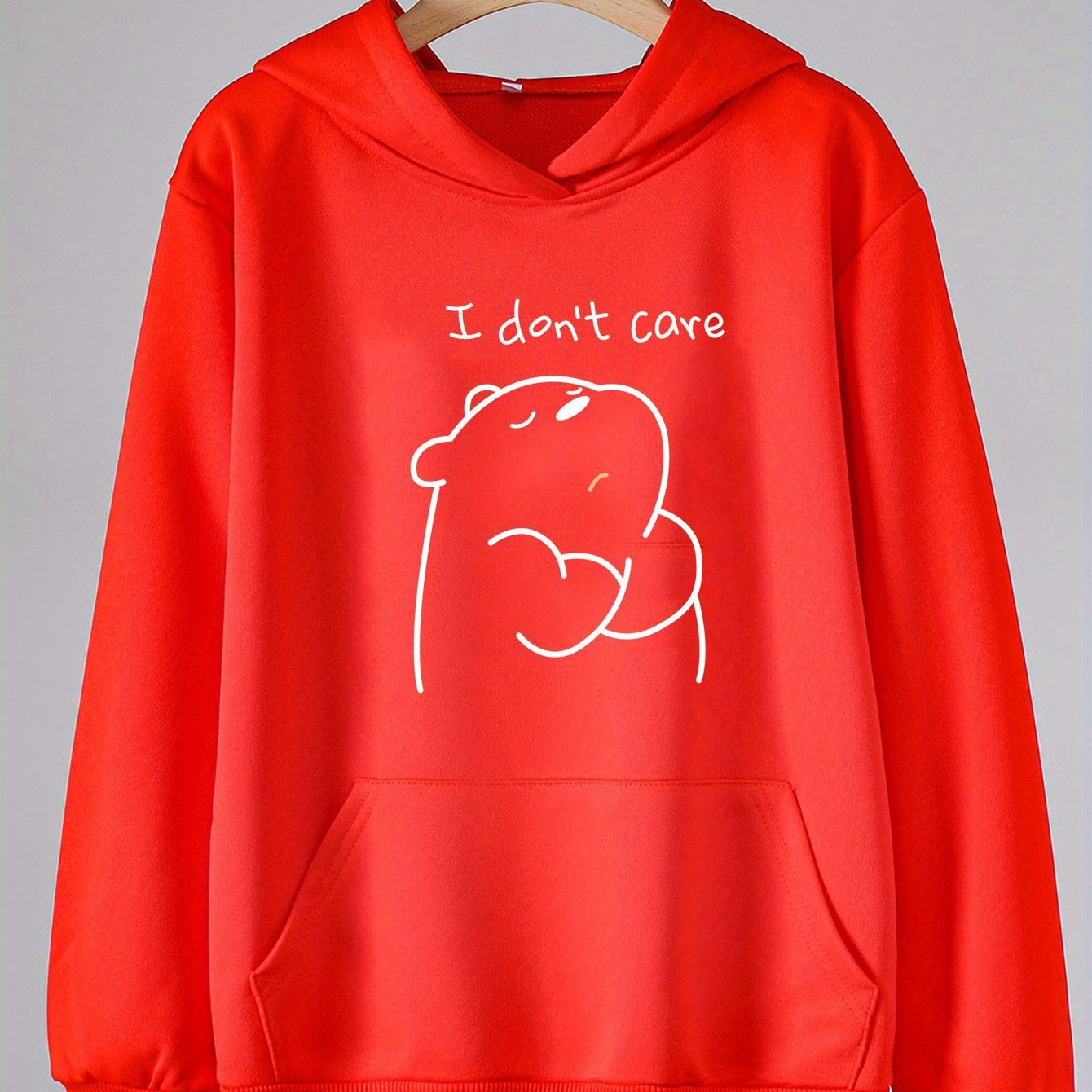 Print Bear Graphic Hoodie Girls Comfy Sweatshirt Spring Fall Christmas Gift