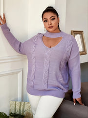 Long Sleeve Cut Out Sweater Medium Stretch