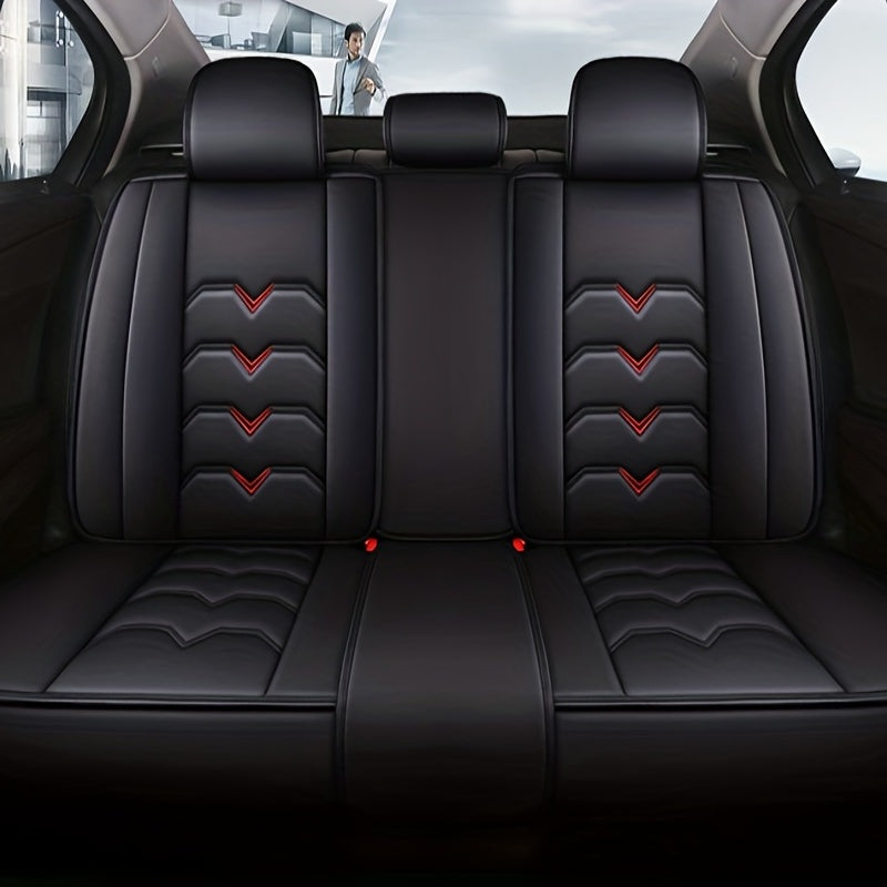 5 Universal PU Leather Car Seat Covers Fully Covering Protect