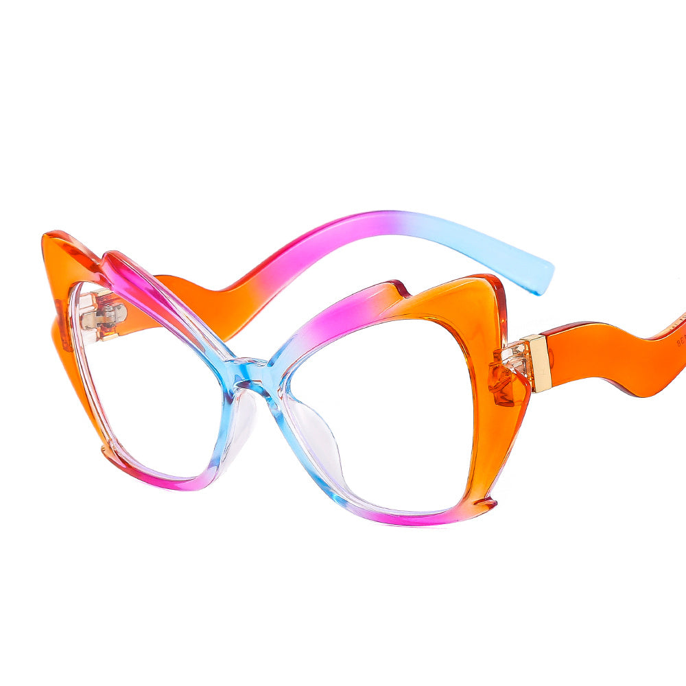Rainbow Cat Eye Clear Lens Glasses For Women - Light Blocking Glasses