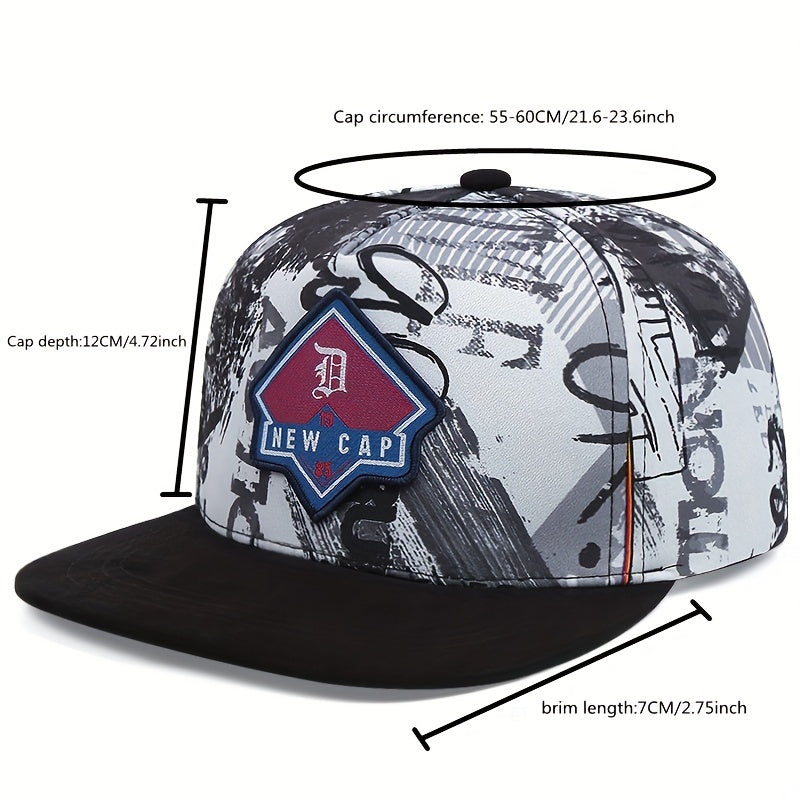 Graffiti Print Baseball Cap Hip Hop Snapback Hat for Men Women