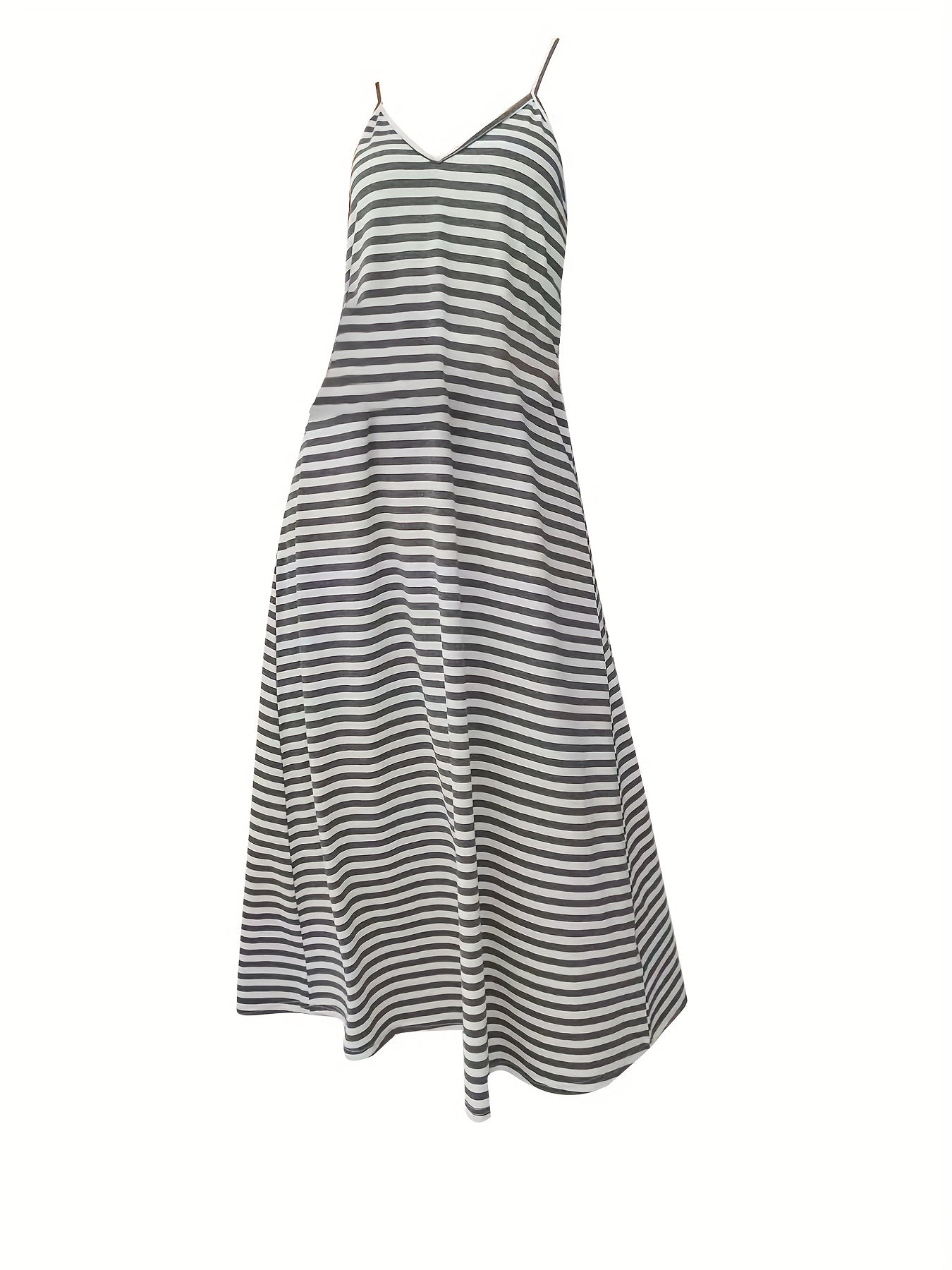 Striped Cami Maxi Sundress Loose Casual Dress for Summer