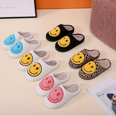 Soft Plush Cozy Smiling Face House Slippers Anti skid Slip on Shoes Indoor